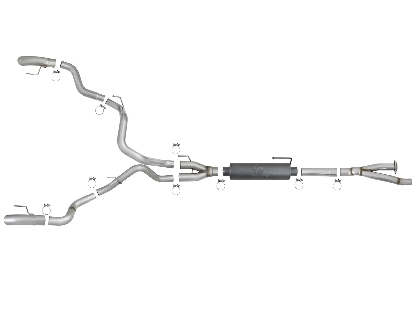 Mach Force-Xp 3 Inch 304 Stainless Cat-Back Hi-Tuck Exhaust System w/ Raw Tips Ford F-150 Raptor 17-20/F-150 Limited 19-20 V6-3.5L (tt) aFe Power