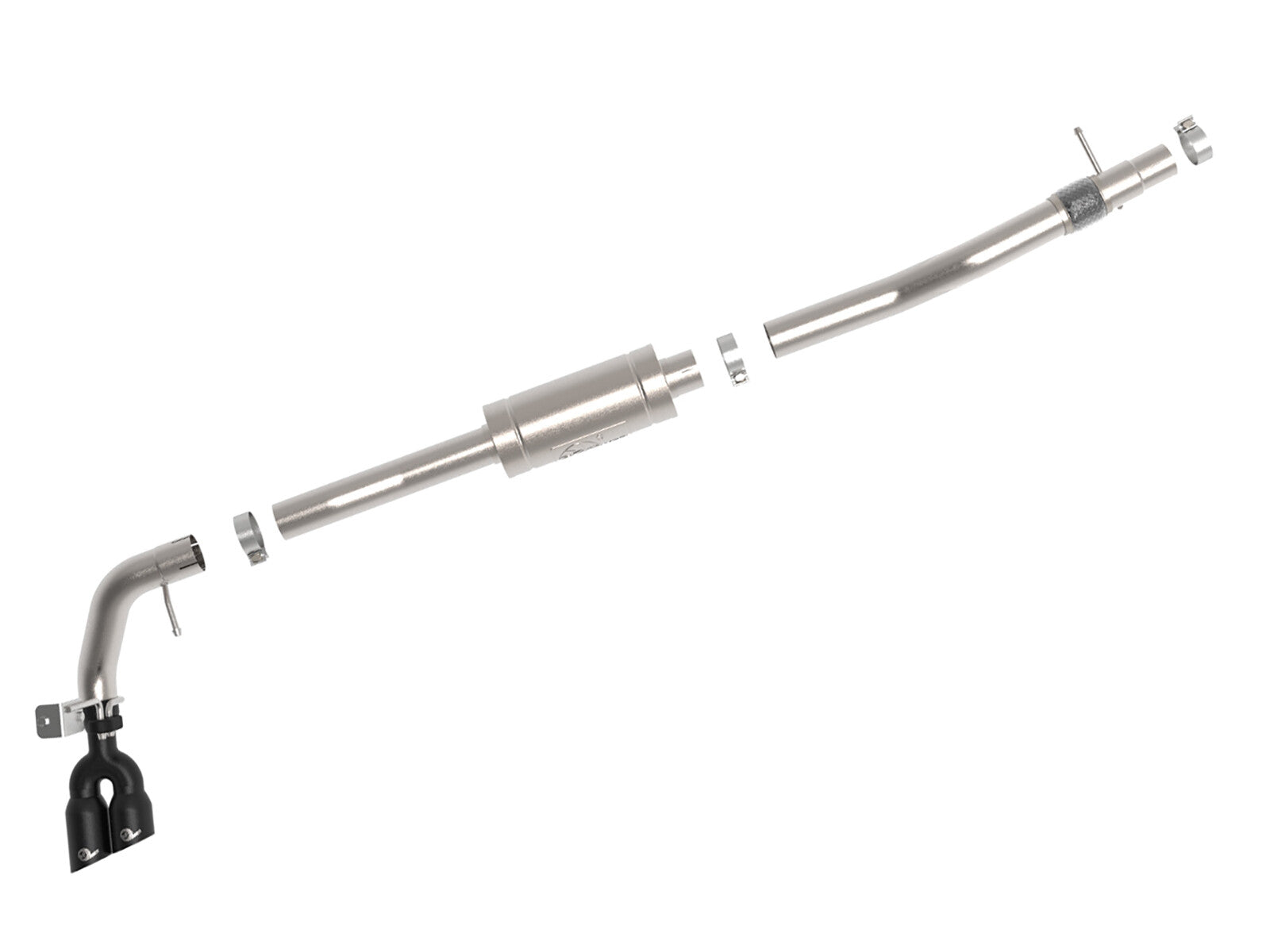 Rebel Series 3 Inch 304 Stainless Steel Cat-Back Exhaust System w/ Black Tips Ford Ranger 19-22 L4-2.3L (t) aFe Power