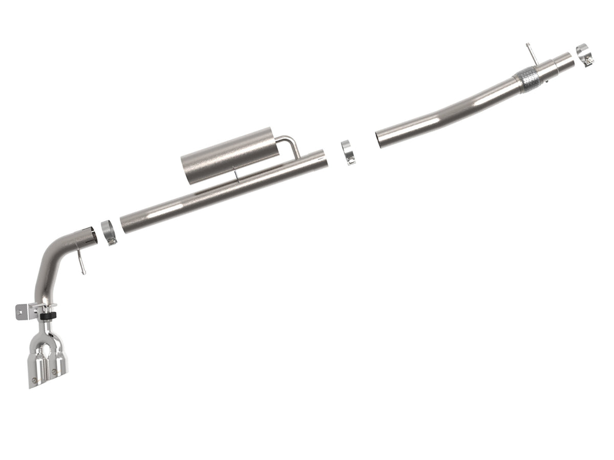 Rebel Series 3 Inch 304 Stainless Steel Cat-Back Exhaust System w/ Polished Tips Ford Ranger 19-23 L4-2.3L (t) Tuned Helmholtz Resonator aFe Power