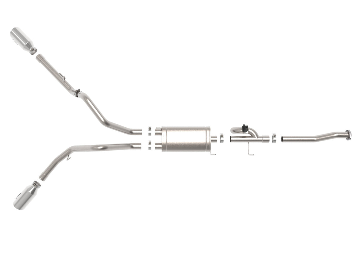 Gemini Xv 3 Inch 304 Stainless Steel Cat-Back Exhaust System w/ Cut-Out Polished Ford F-150 15-20 V6-2.7L (tt)/3.5L (tt)/V8-5.0L aFe Power