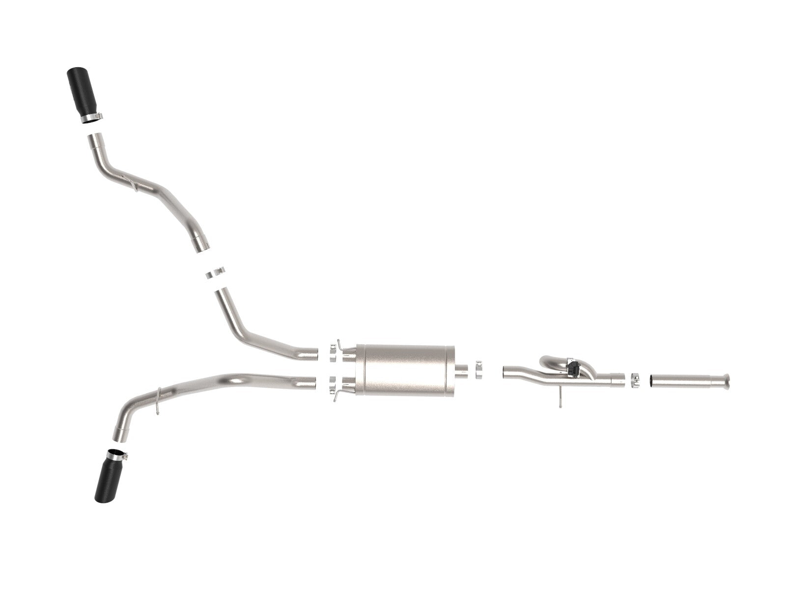 Gemini Xv 3 Inch 304 Stainless Steel Cat-Back Exhaust System w/ Cut-Out Black GM Trucks 09-18 V6-4.3/V8-4.8/5.3L Passenger and Driver Side Exit Location aFe Power