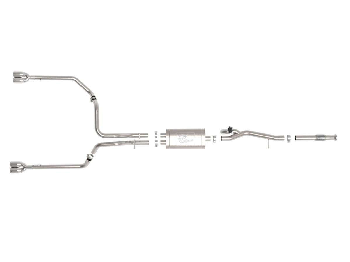 Gemini Xv 3 Inch 304 Stainless Steel Cat-Back Exhaust System w/ Cut-Out Polished GM Silverado/Sierra 1500 19-26 V8-5.3L aFe Power