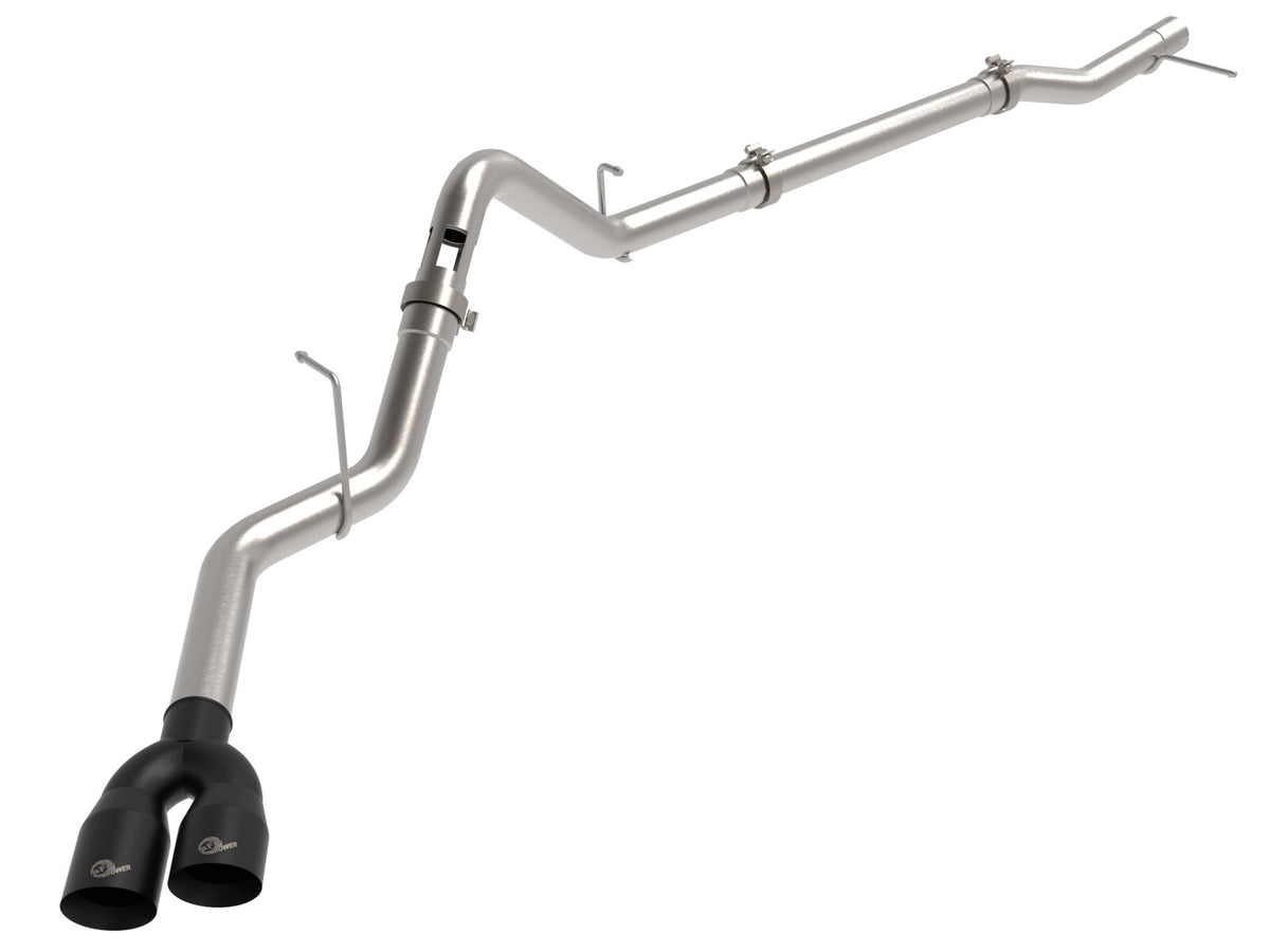 Rebel Xd Series 3 Inch 304 Stainless Steel Dpf-Back Exhaust w/Dual Black Tips GM Trucks 23-26 L6-3.0L (td) LZ0 aFe Power
