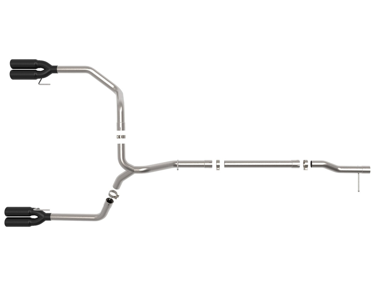 Vulcan Series 3 Inch 304 Stainless Steel Dpf-Back Exhaust System w/Black Tip GM Trucks 23-26 L6-3.0L (td) LZ0 aFe Power