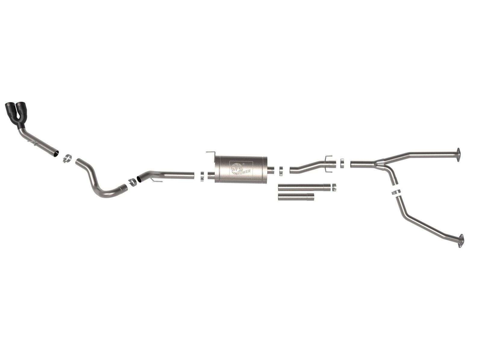 Vulcan Series 2-1/2 Inch to 3 Inch Stainless Steel Cat-Back Exhaust System Black Toyota Tundra 22-26 V6-3.4L (tt) aFe Power