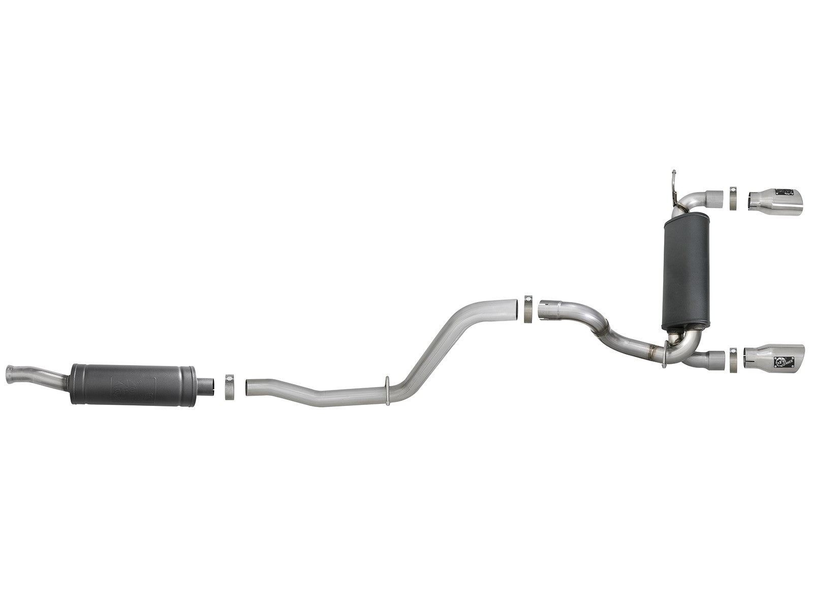 Rebel Series 2-1/2 Inch 304 Stainless Steel Cat-Back Exhaust w/ Polished Tips Jeep Wrangler (Jl) 18-26 V6-3.6L aFe Power