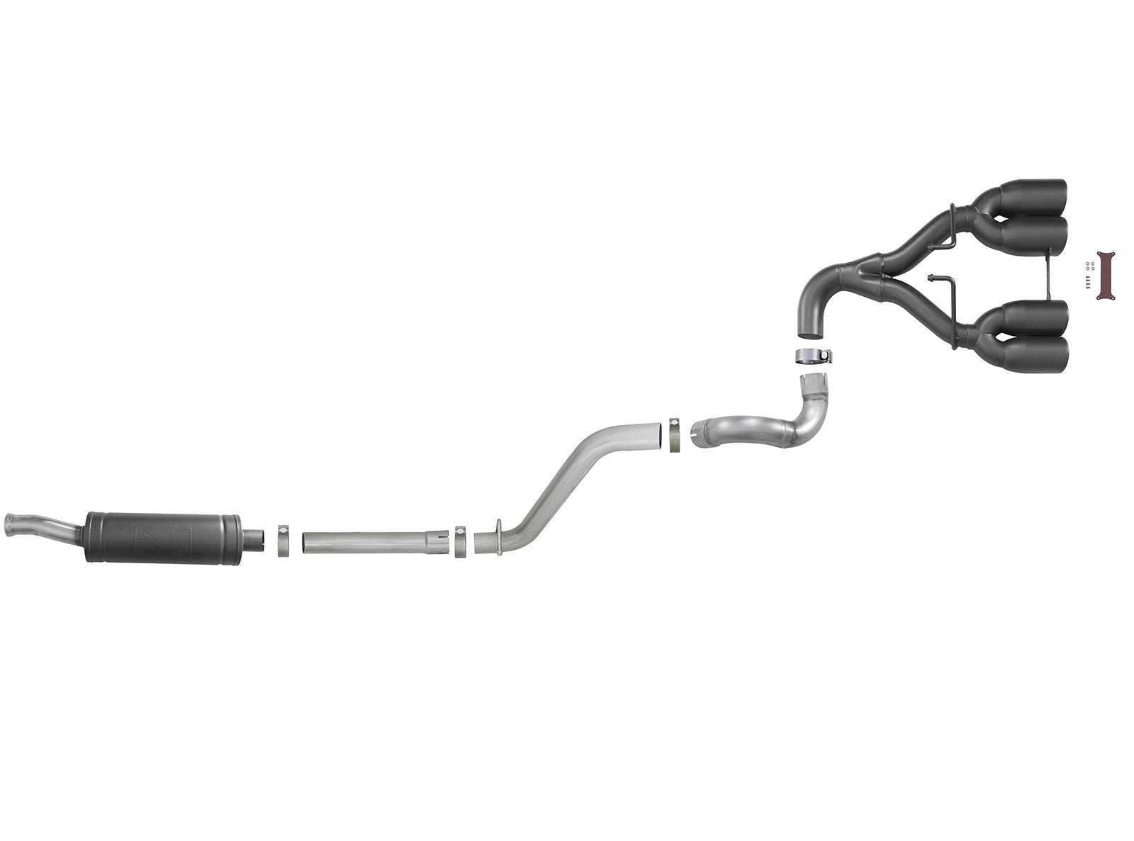 Rebel Series 2-1/2 Inch 304 Stainless Steel Cat-Back Exhaust System w/ Black Tip Jeep Wrangler (Jl) 18-26 V6-3.6L Split rear aFe Power