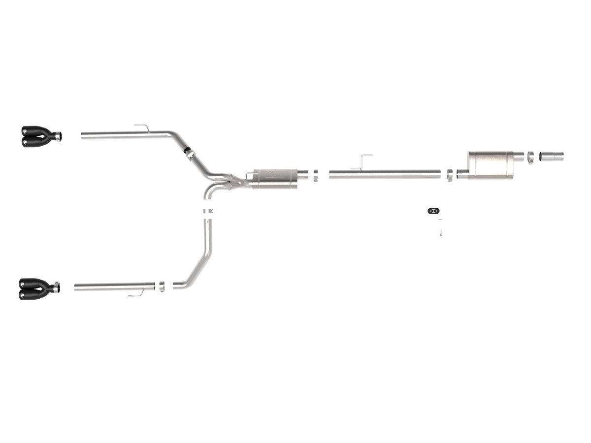 Vulcan Series 3 Inch to 2-1/2 Inch 304 Stainless Steel Cat-Back Exhaust System Black Jeep Gladiator (Jt) 20-26 V6-3.6L aFe Power