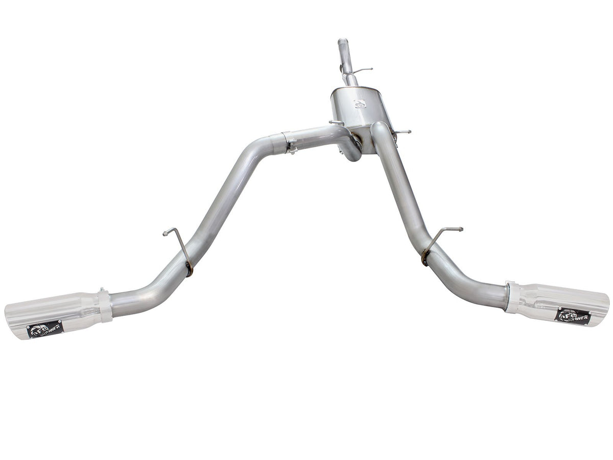 Mach Force-Xp 3 Inch 409 Stainless Steel Cat-Back Exhaust System w/Polished Tip GM Silverado/Sierra 1500 09-18 / Silverado Ld/Sierra Limited 2019 V6-4.3/V8-4.8/5.3L 17 Pounds Per Foot Torque Gain aFe Power