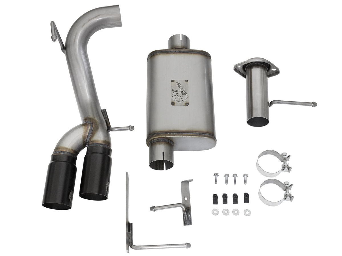 Rebel Series 3 Inch 409 Stainless Steel Cat-Back Exhaust System w/Black Tip GM Colorado/Canyon 15-22 L4-2.5L/15-16 V6-3.6L aFe Power