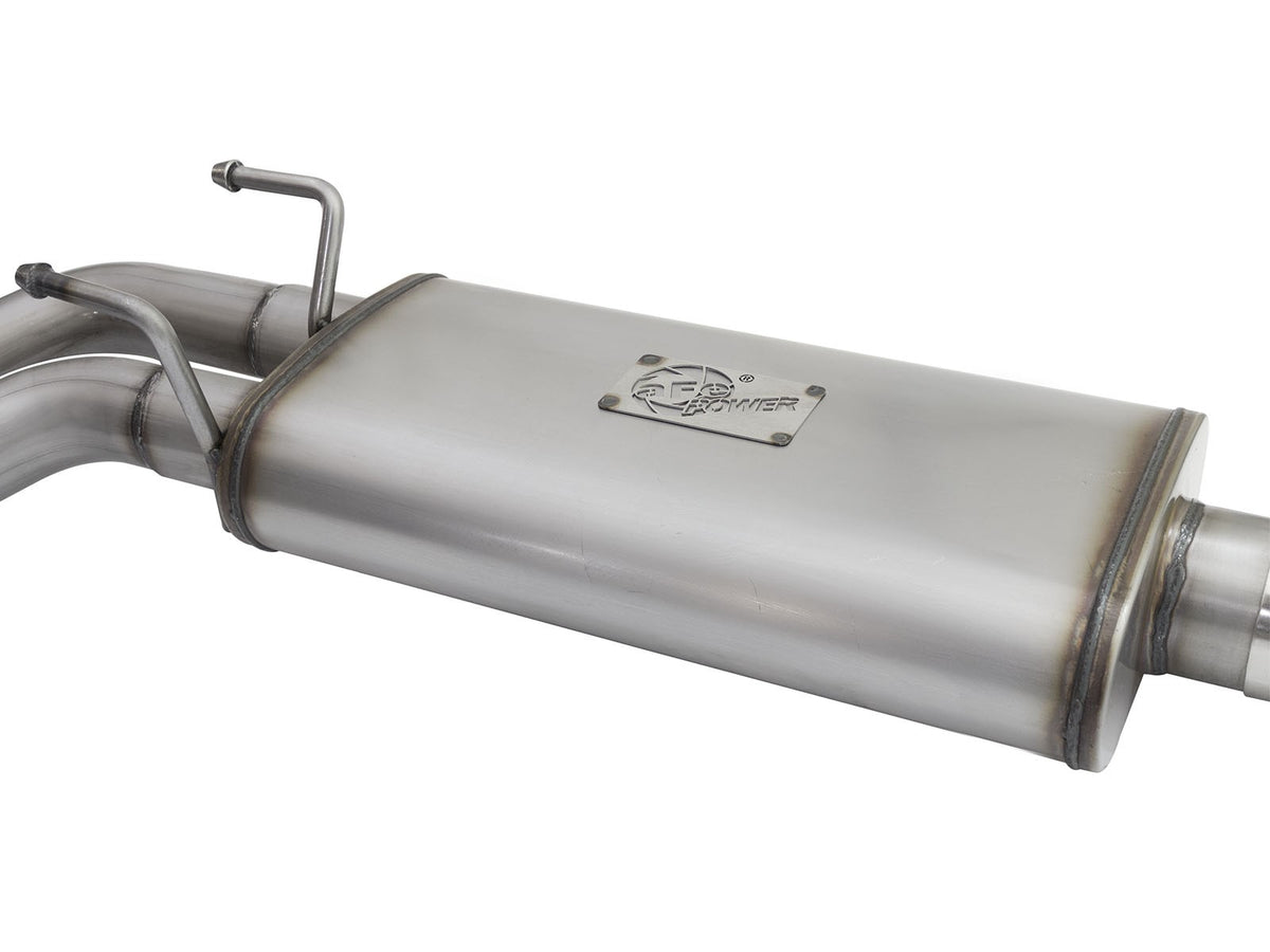 Rebel Series 3 Inch to 2-1/2 Inch 409 Stainless Steel Cat-Back Exhaust w/Black Tip Silverado/Sierra 1500 09-18 Crew Cab & Ext Cab V6-4.3/V8-4.8/5.3L aFe Power