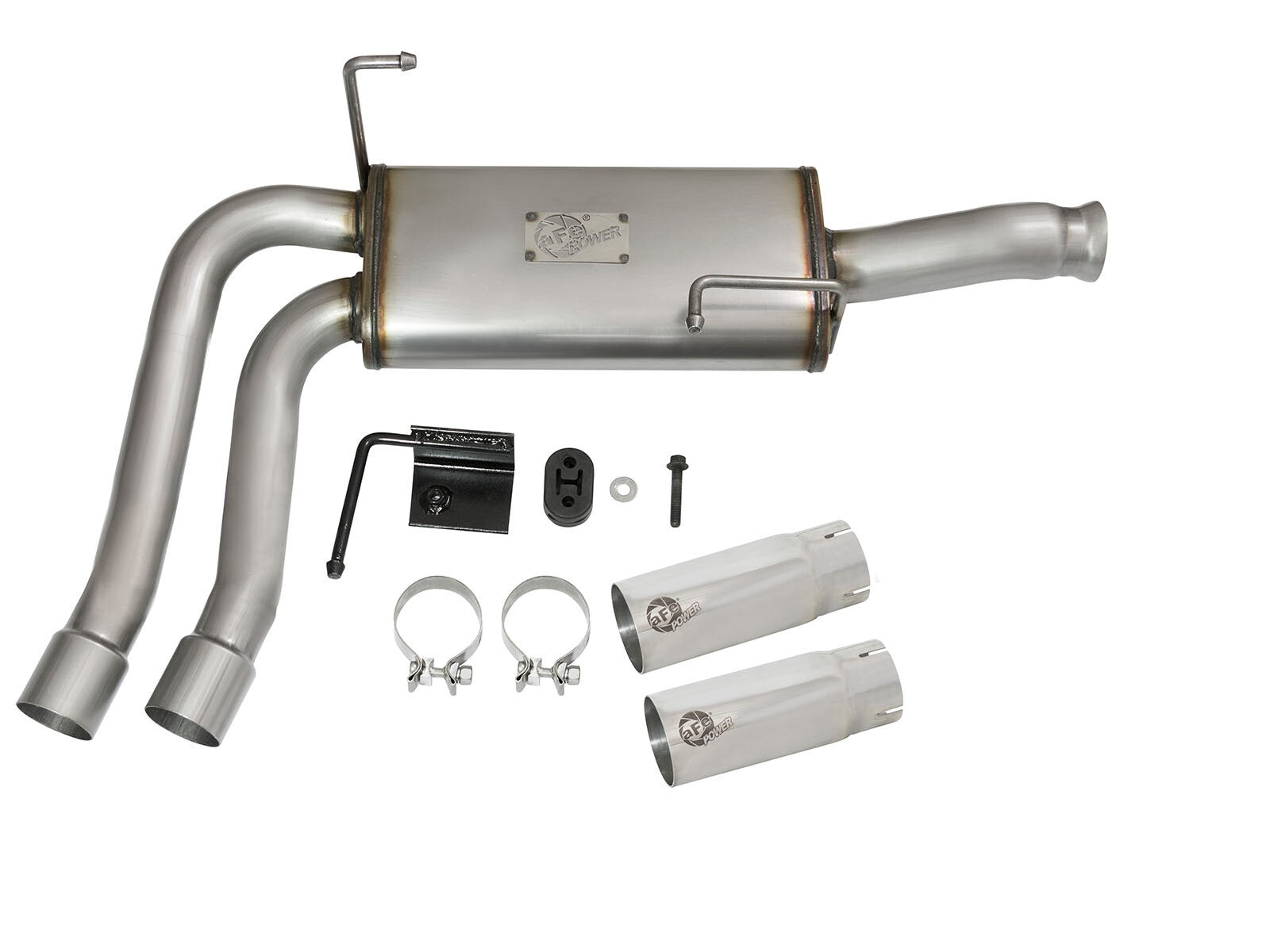 Rebel Series 3 Inch to 2-1/2 Inch 409 Stainless Steel Cat-Back Exhaust w/ Polish Tip Silverado/Sierra 1500 09-18 Reg Cab/Short Bed V6-4.3/V8-4.8/5.3L aFe Power
