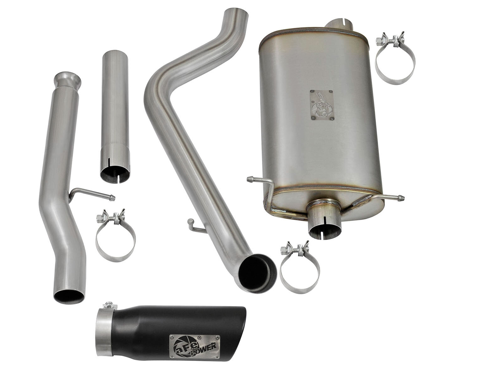 Mach Force-Xp 3 Inch 409 Stainless Steel Cat-Back Exhaust System w/ Tip GM Silverado/Sierra 1500 09-18 / Silverado Ld/Sierra Limited 2019 V6-4.3/V8-4.8/5.3L 17 ft-lbs Torque Gain aFe Power