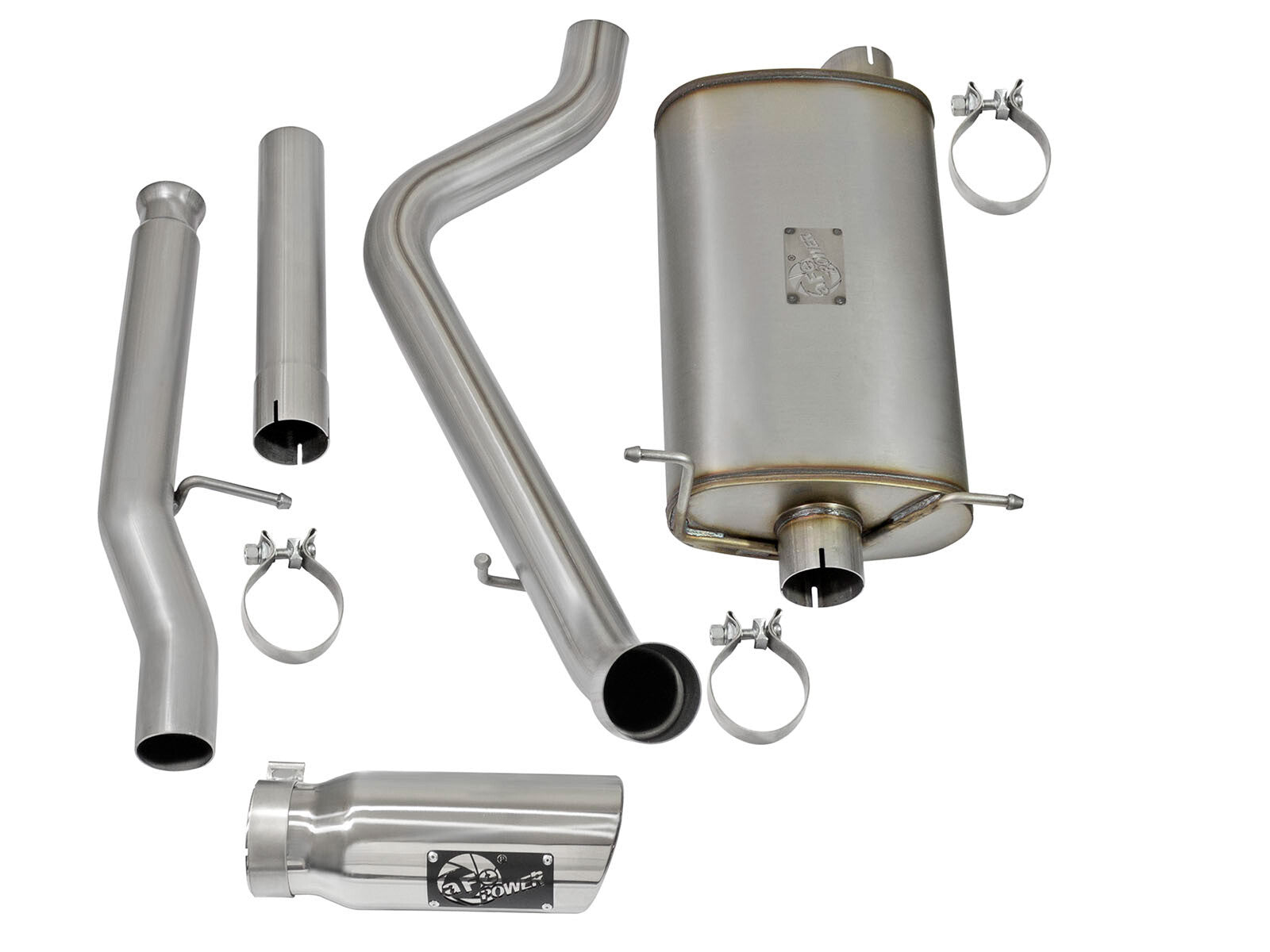 Mach Force-Xp 3 Inch 409 Stainless Steel Cat-Back Exhaust System w/ Tip GM Silverado/Sierra 1500 09-18 / Silverado Ld/Sierra Limited 2019 V6-4.3/V8-4.8/5.3L 17 ft-lbs Torque Gain aFe Power