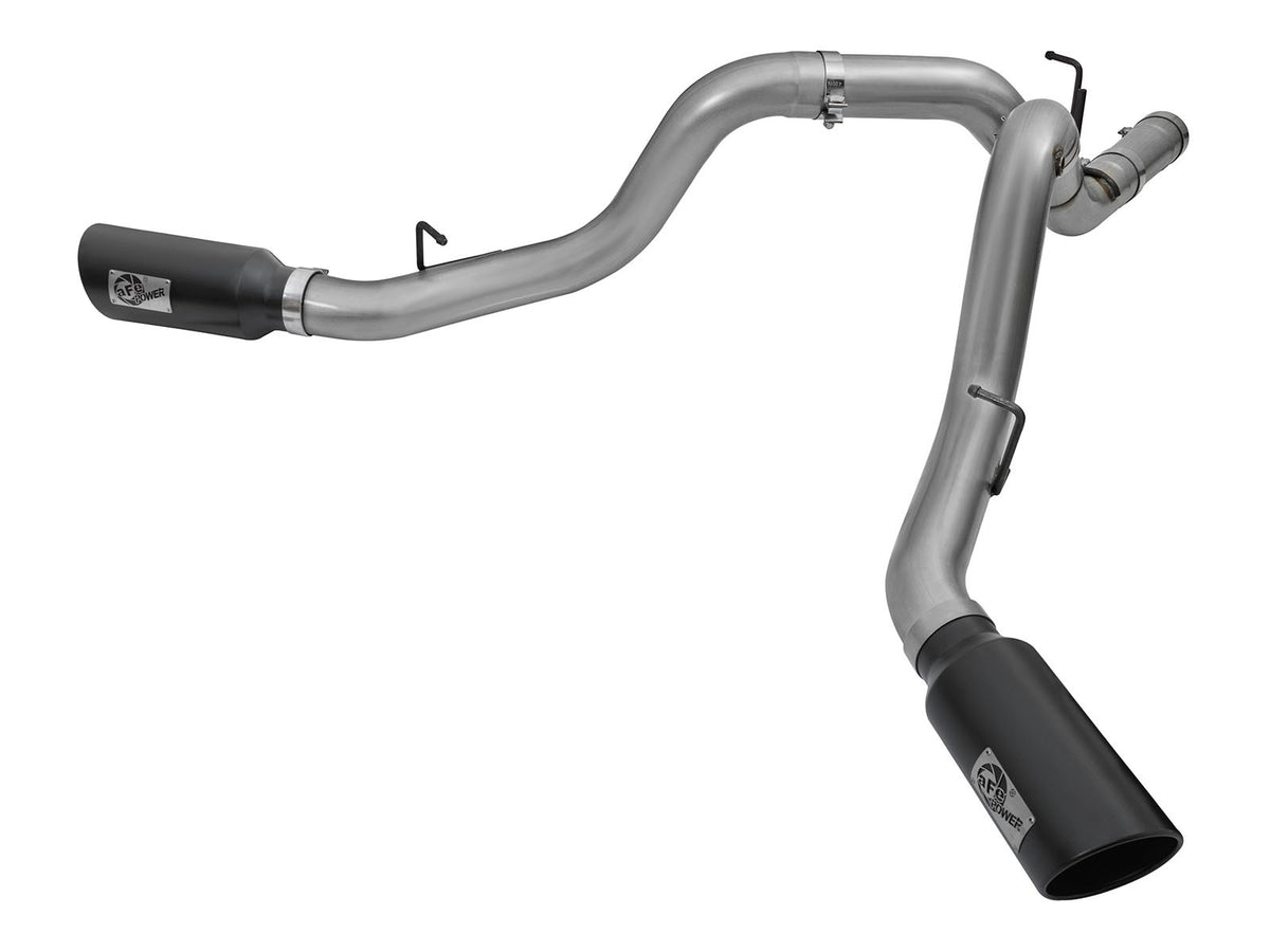 Large Bore-HD 4 Inch 409 Stainless Steel Dpf-Back Exhaust System w/Black Tip GM Diesel Trucks 2016 V8-6.6L (td) Lml aFe Power