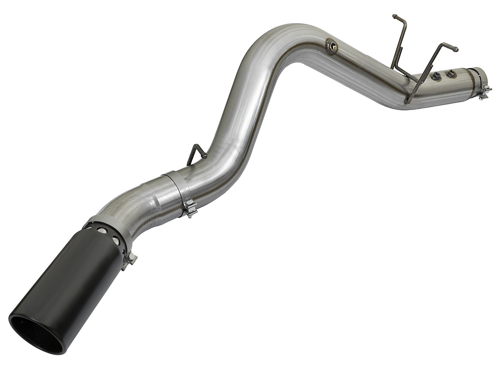 Large Bore-HD 4 Inch 409 Stainless Steel Dpf-Back Exhaust System w/Black Tip GM Diesel Trucks 17-19 V8-6.6L (td) L5P aFe Power