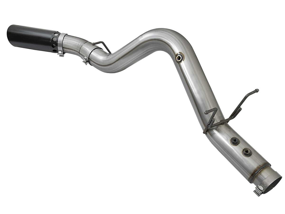 Large Bore-HD 4 Inch 409 Stainless Steel Dpf-Back Exhaust System w/Black Tip GM Diesel Trucks 17-19 V8-6.6L (td) L5P aFe Power