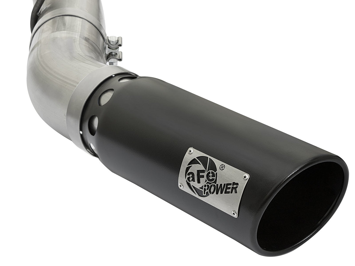 Large Bore-HD 4 Inch 409 Stainless Steel Dpf-Back Exhaust System w/Black Tip GM Diesel Trucks 17-19 V8-6.6L (td) L5P aFe Power