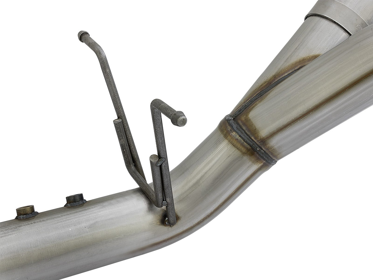 Large Bore-HD 4 Inch 409 Stainless Steel Dpf-Back Exhaust System w/Dual Black Tips GM Diesel Trucks 17-19 V8-6.6L (td) L5P aFe Power