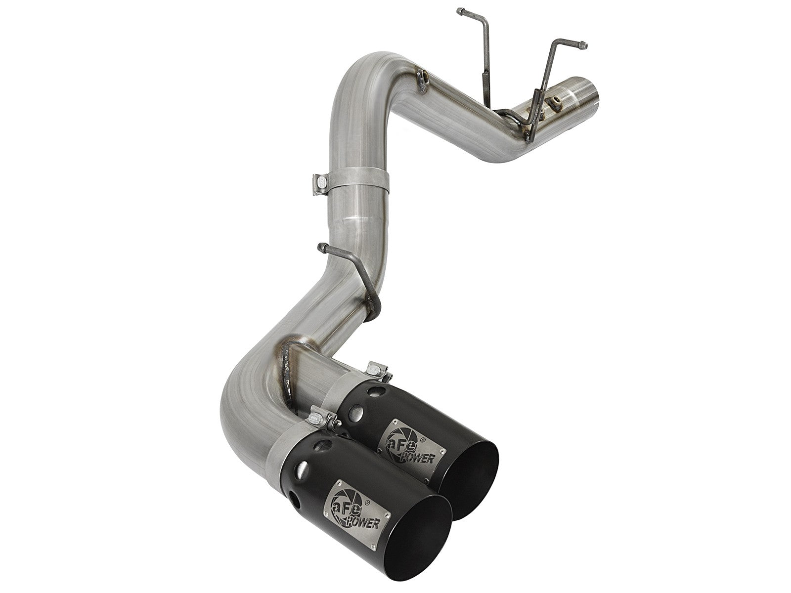 Rebel Xd Series 4 Inch 409 Stainless Steel Dpf-Back Exhaust w/Dual Tips GM Diesel Trucks 17-19 V8-6.6L (td) L5P aFe Power