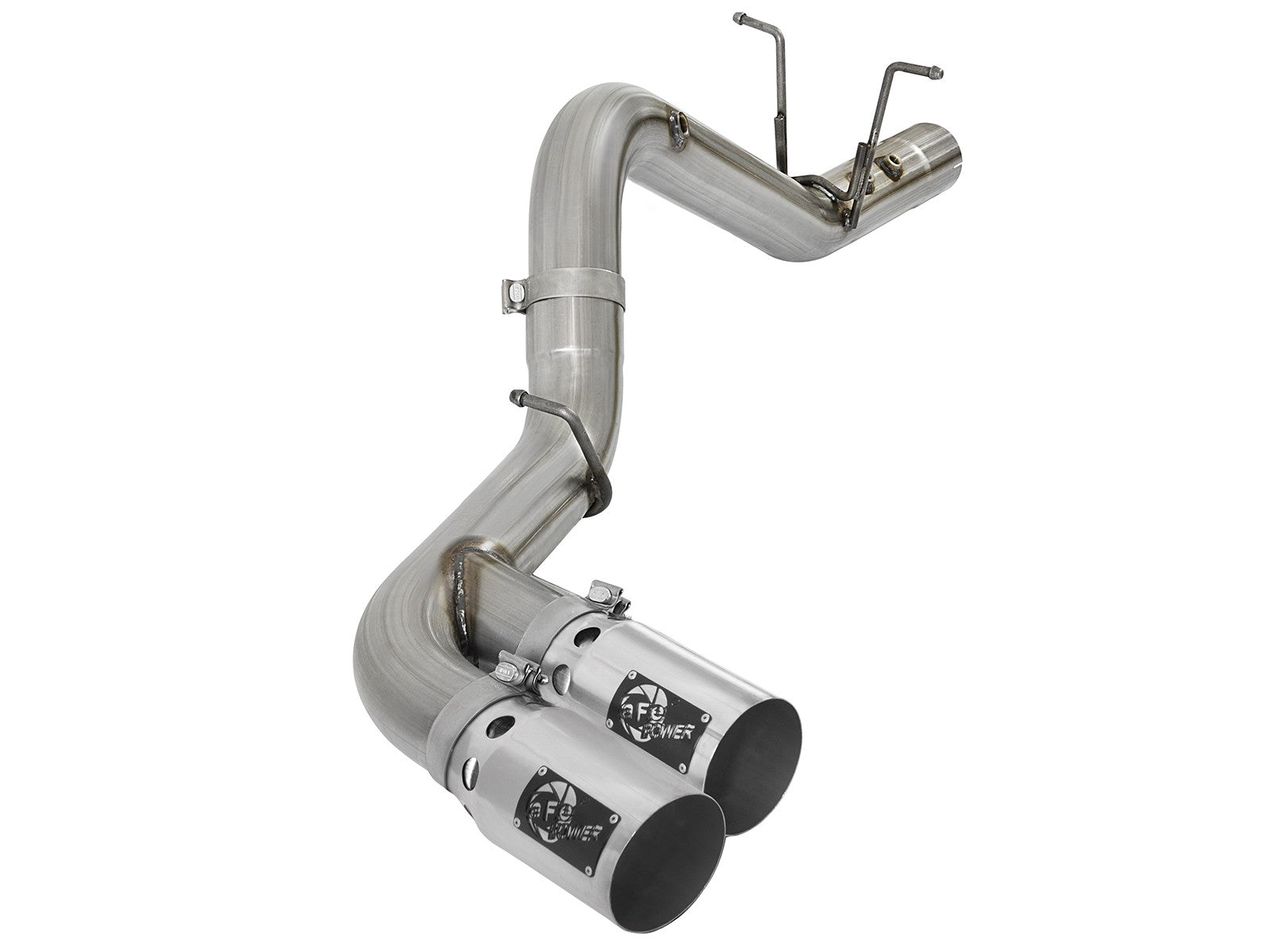 Rebel Xd Series 4 Inch 409 Stainless Steel Dpf-Back Exhaust w/Dual Tips GM Diesel Trucks 17-19 V8-6.6L (td) L5P aFe Power