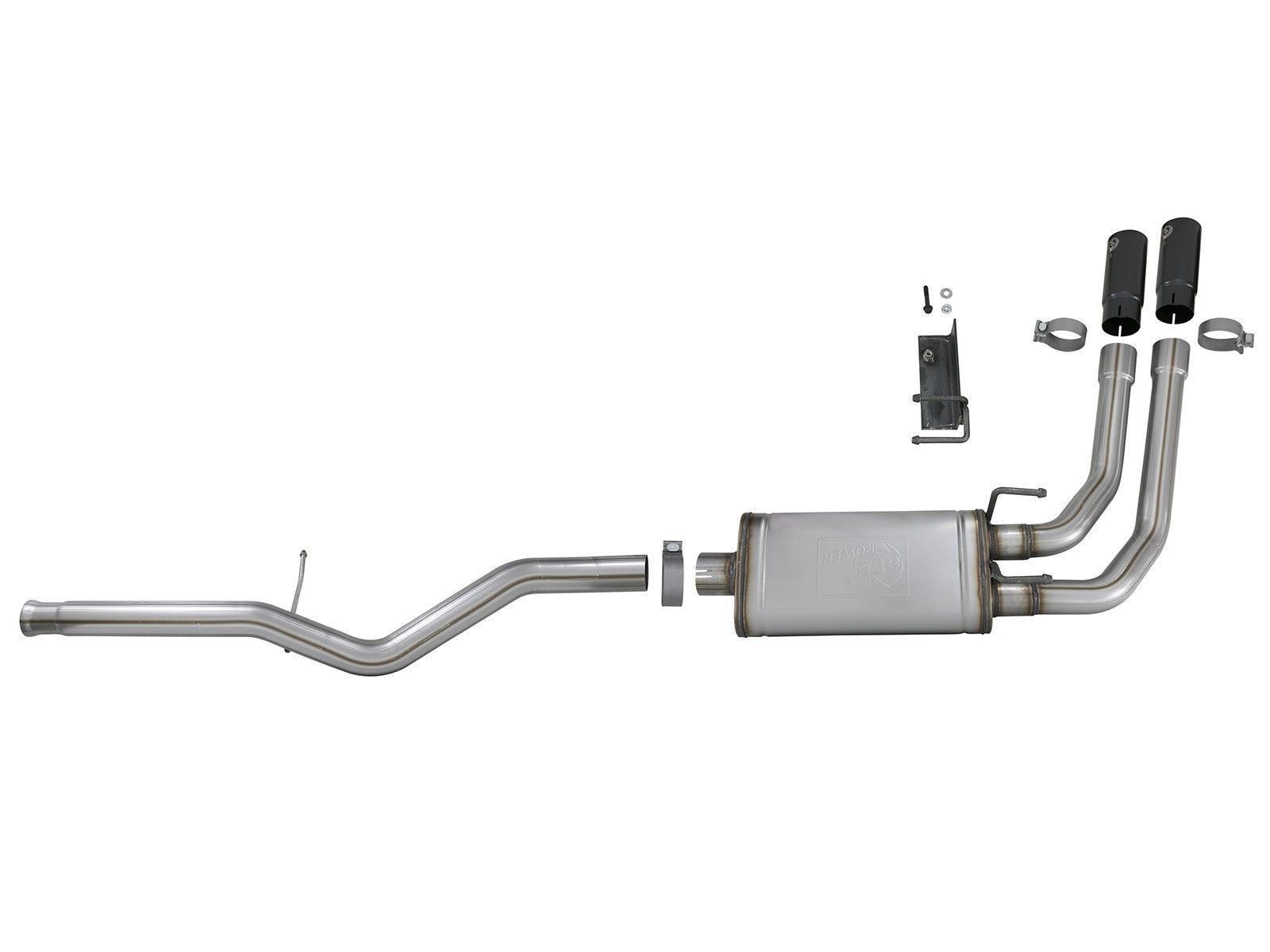 Rebel Series 3 Inch to 2-1/2 Inch 409 Stainless Steel Cat-Back Exhaust w/ Black Tip GM Silverado/Sierra 1500 09-18 / Silverado Ld/Sierra Limited 2019 V6-4.3/V8-4.8/5.3L aFe Power
