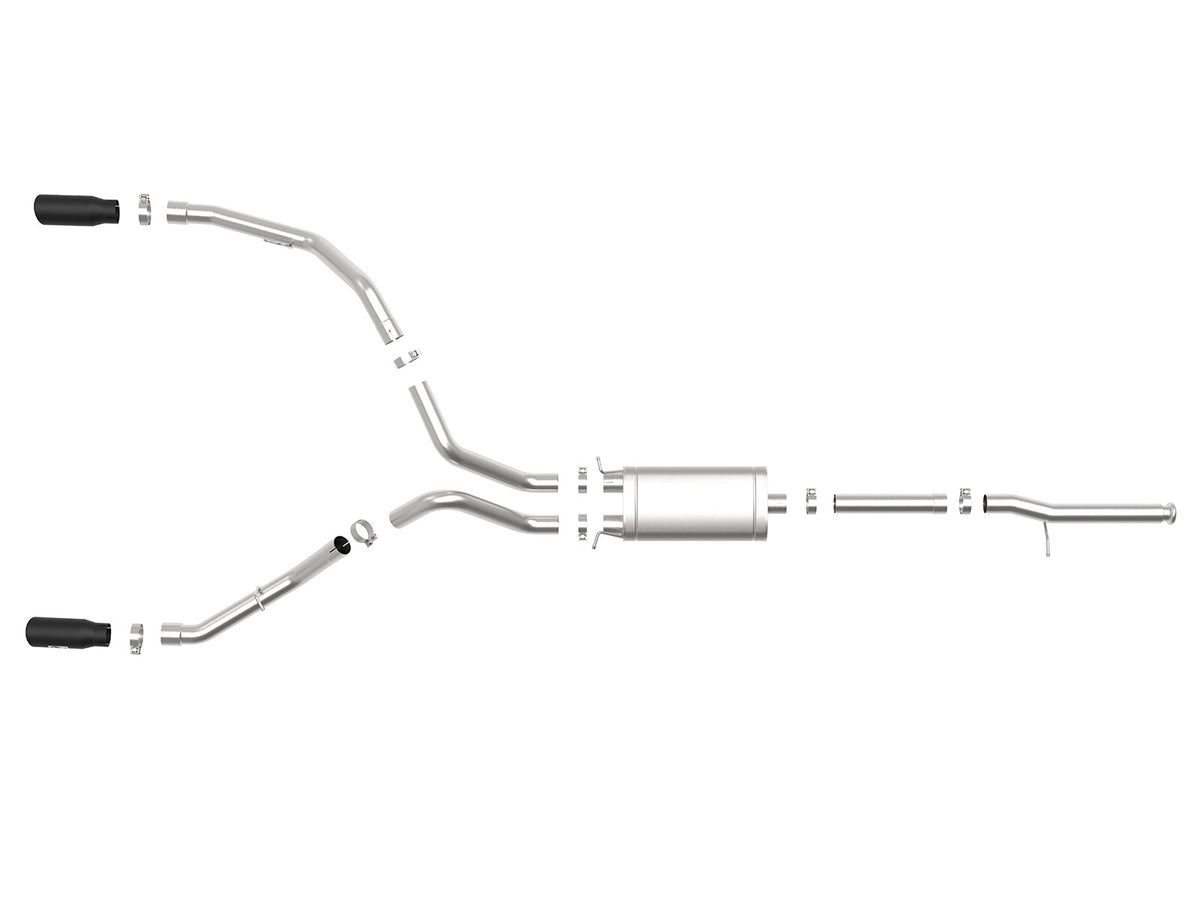 Apollo GT Series 3 Inch 409 Stainless Steel Cat-Back Exhaust System w/ Black Tip GM Silverado/Sierra 1500 09-18 V6-4.3/V8-4.8/5.3L aFe Power