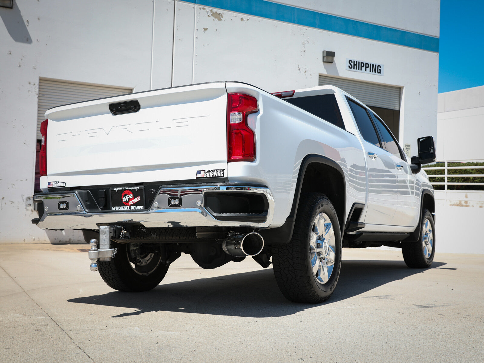 Large Bore-HD 5 Inch 409 Stainless Steel Dpf-Back Exhaust System w/ Tip GM Diesel Trucks 20-23 V8-6.6L (td) L5P aFe Power