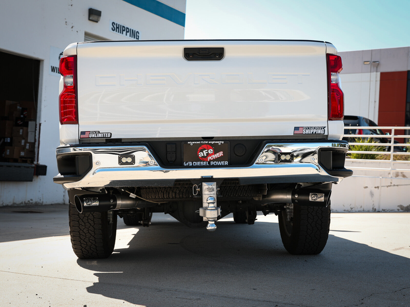 Large Bore-HD 4 Inch 409 Stainless Steel Dpf-Back Exhaust System w/ Tip GM Diesel Trucks 20-26 V8-6.6L (td) L5P aFe Power