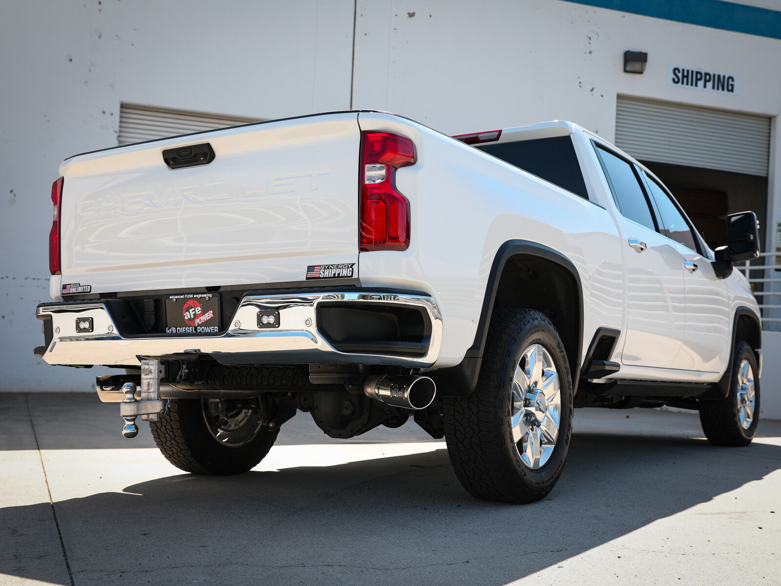Large Bore-HD 4 Inch 409 Stainless Steel Dpf-Back Exhaust System w/ Tip GM Diesel Trucks 20-26 V8-6.6L (td) L5P aFe Power