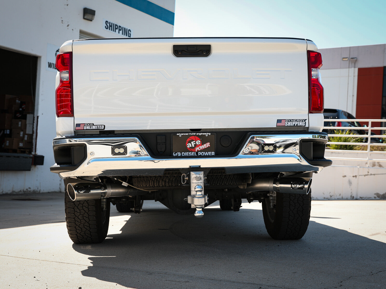 Large Bore-HD 4 Inch 409 Stainless Steel Dpf-Back Exhaust System w/ Tip GM Diesel Trucks 20-26 V8-6.6L (td) L5P aFe Power
