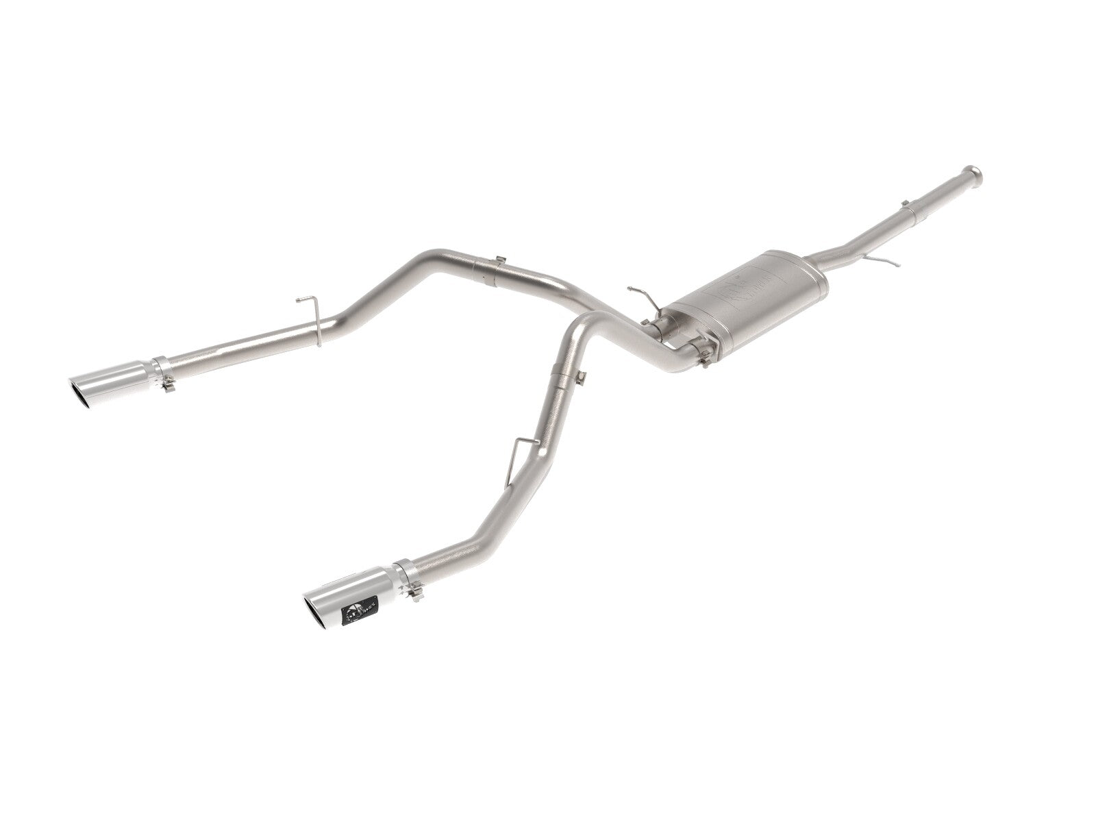 Apollo GT Series 3 Inch Cat-Back Exhaust System w/ Dual Rear Exit w/ Polish Tips GM Trucks 09-18 V6-4.3L/V8-4.8/5.3L aFe Power