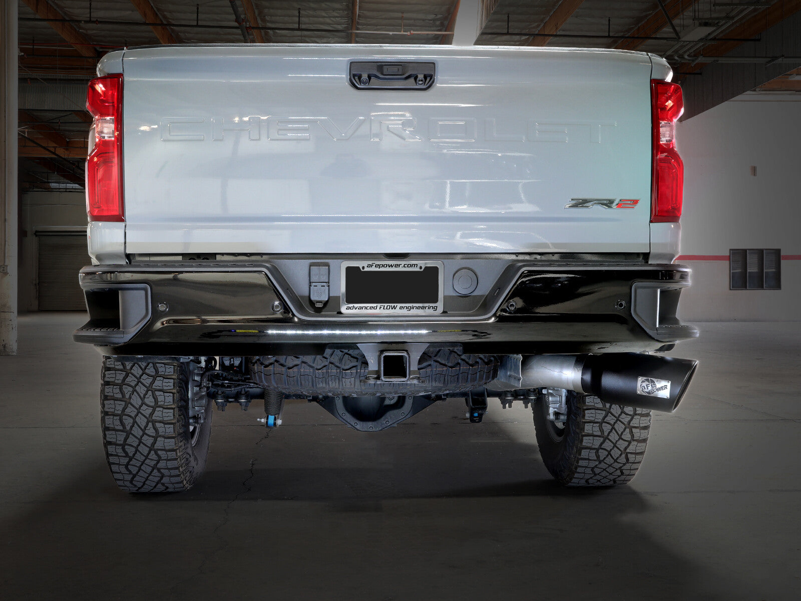 Large Bore-HD 5 Inch 409 Stainless Steel Dpf-Back Exhaust System w/ Tip GM Diesel Trucks 24-26 V8-6.6L (td) L5P aFe Power