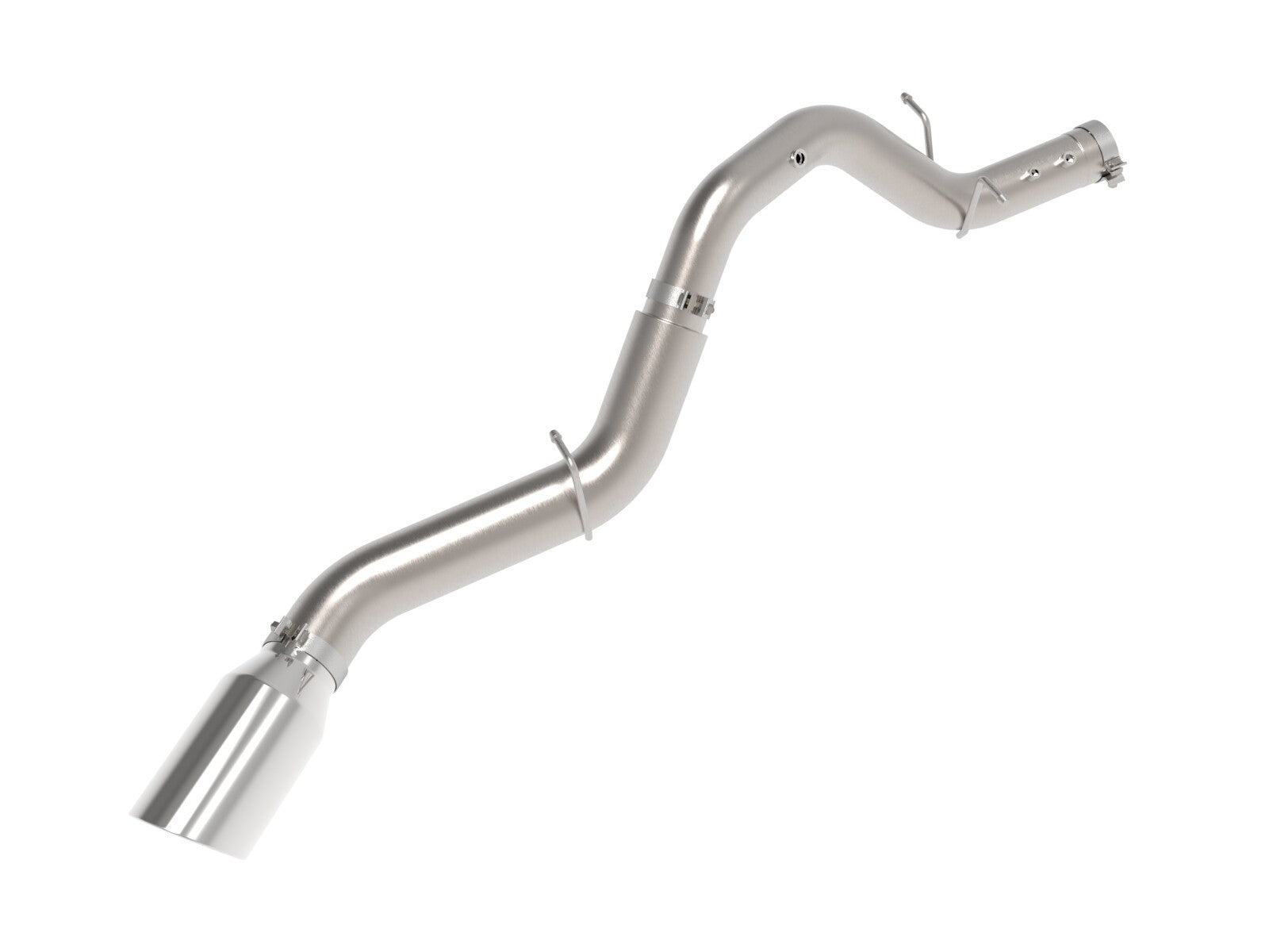 Large Bore-HD 5 Inch 409 Stainless Steel Dpf-Back Exhaust System w/Polished Tip GM Diesel Trucks 24-26 V8-6.6L (td) L5P aFe Power