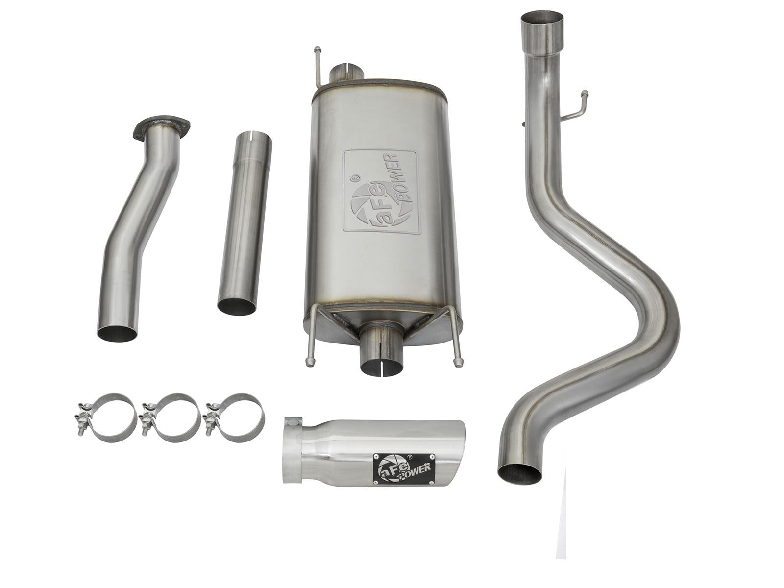 Mach Force-Xp 3 Inch 409 Stainless Steel Cat-Back Exhaust System w/Polished Tip Toyota Tacoma 16-23 V6-3.5L aFe Power