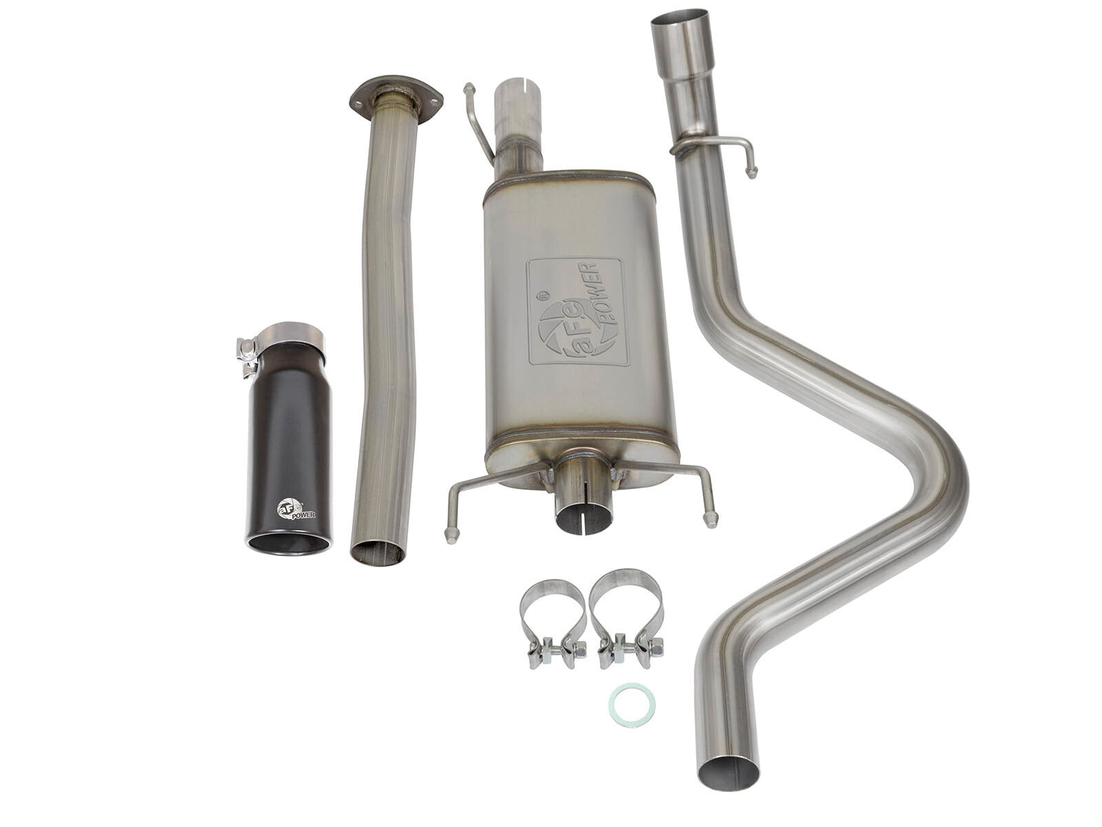 Mach Force-Xp 2-1/2 Inch 409 Stainless Steel Cat-Back Exhaust System w/ Tip Toyota Tacoma 05-12 L4-2.7L aFe Power