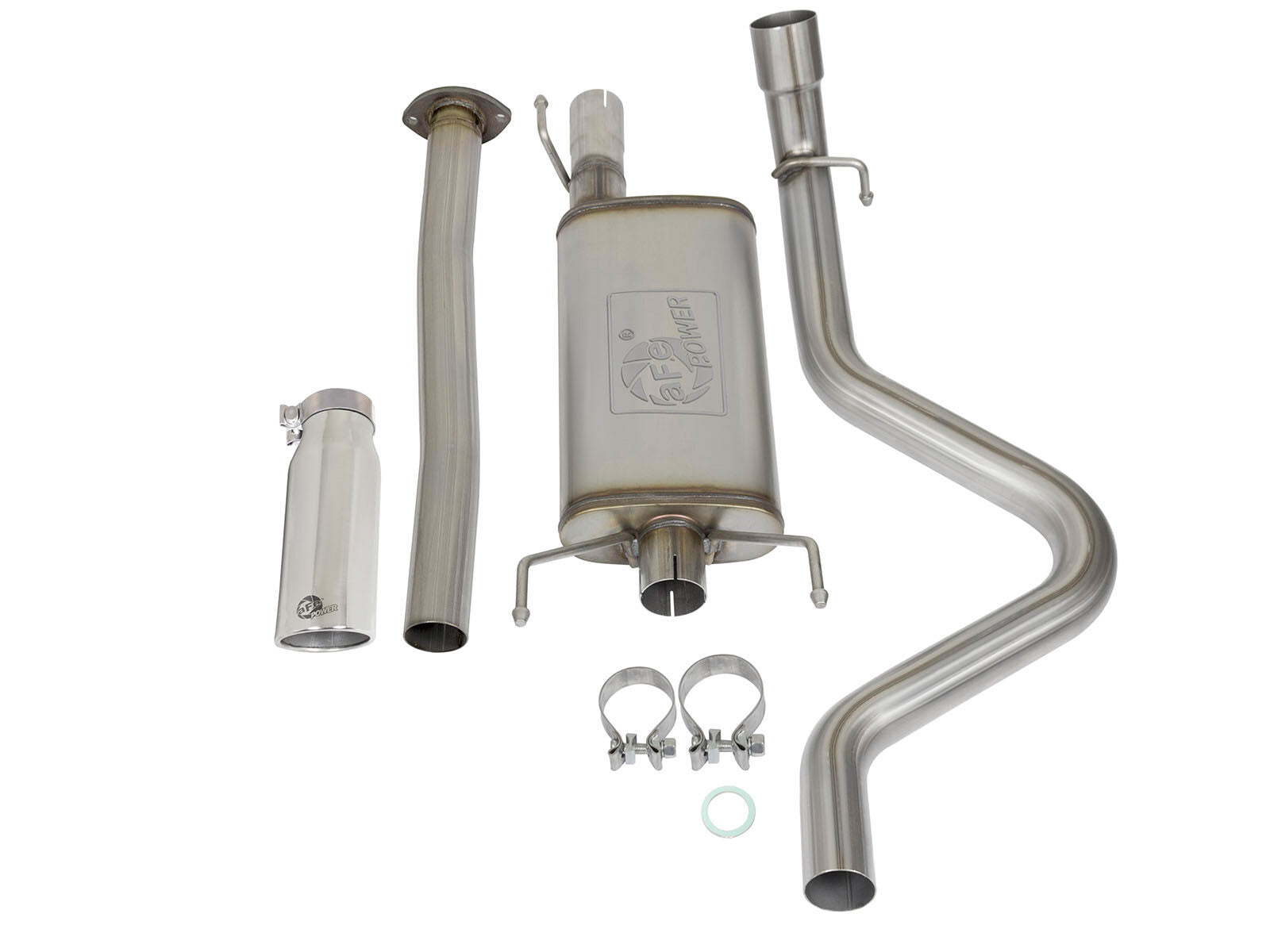 Mach Force-Xp 2-1/2 Inch 409 Stainless Steel Cat-Back Exhaust System w/ Tip Toyota Tacoma 05-12 L4-2.7L aFe Power