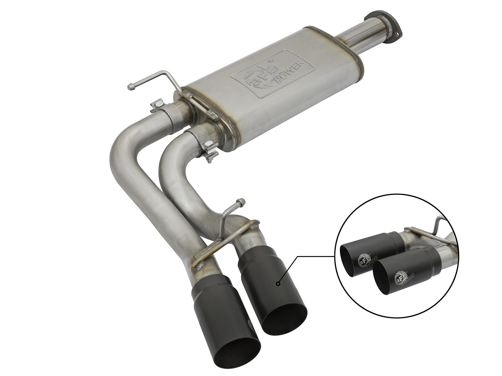 Rebel Series 3 Inch Cat-Back Exhaust System w/ Dual Mid-Side Exit Tips Toyota Tacoma 16-23 V6-3.5L aFe Power