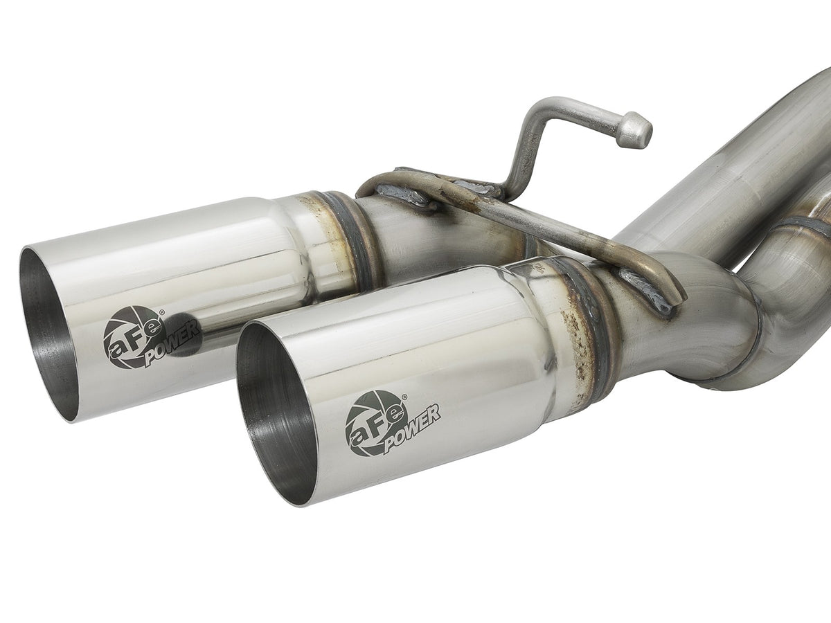 Rebel Series 3 Inch Cat-Back Exhaust System w/ Dual Mid-Side Exit Polished Tips Toyota Tacoma 16-23 V6-3.5L aFe Power