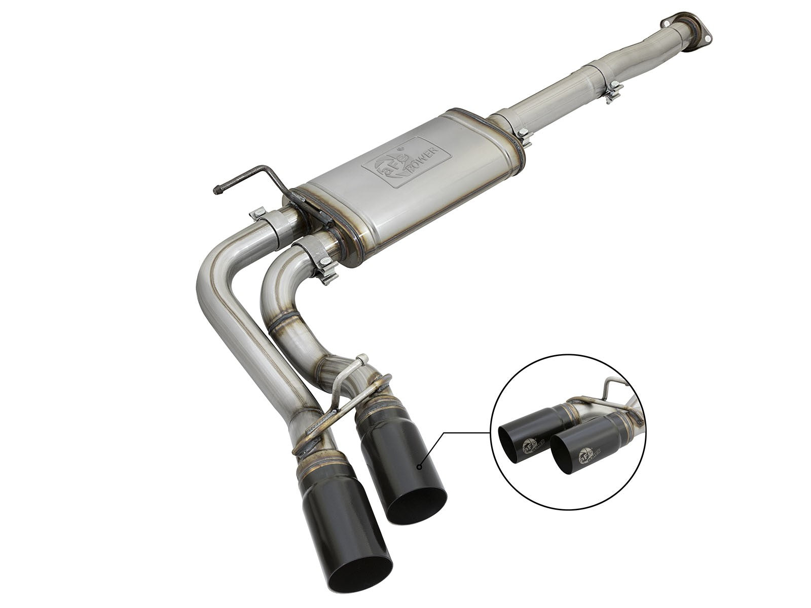 Rebel Series 3 Inch Cat-Back Exhaust System w/ Dual Mid-Side Exit Tips Toyota Tacoma 05-15 V6-4.0L aFe Power