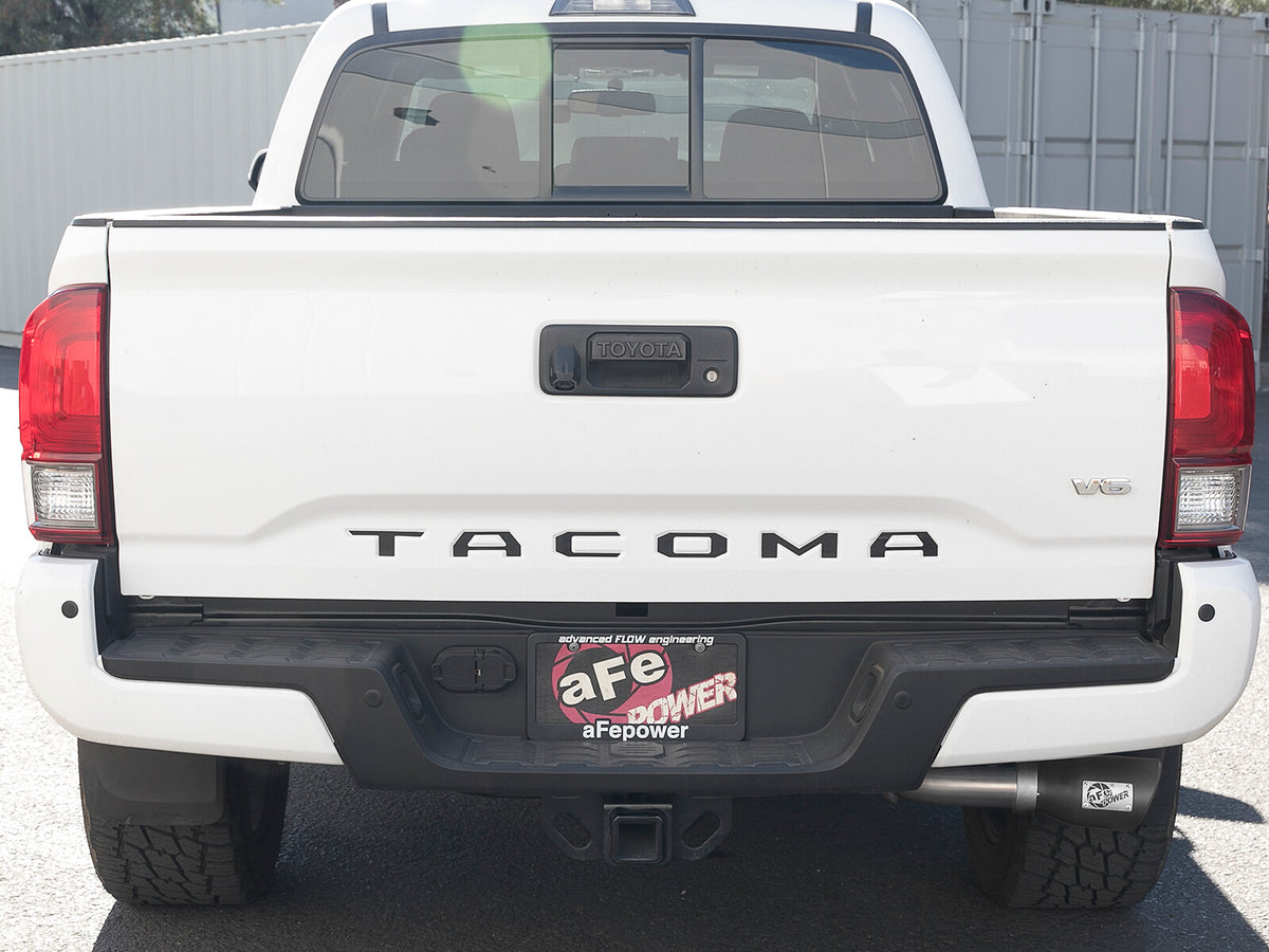 Mach Force-Xp 2-1/2 Inch 304 Stainless Steel Cat-Back Exhaust w/Black Tips Toyota Tacoma 16-23 L4-2.7L/V6-3.5L aFe Power