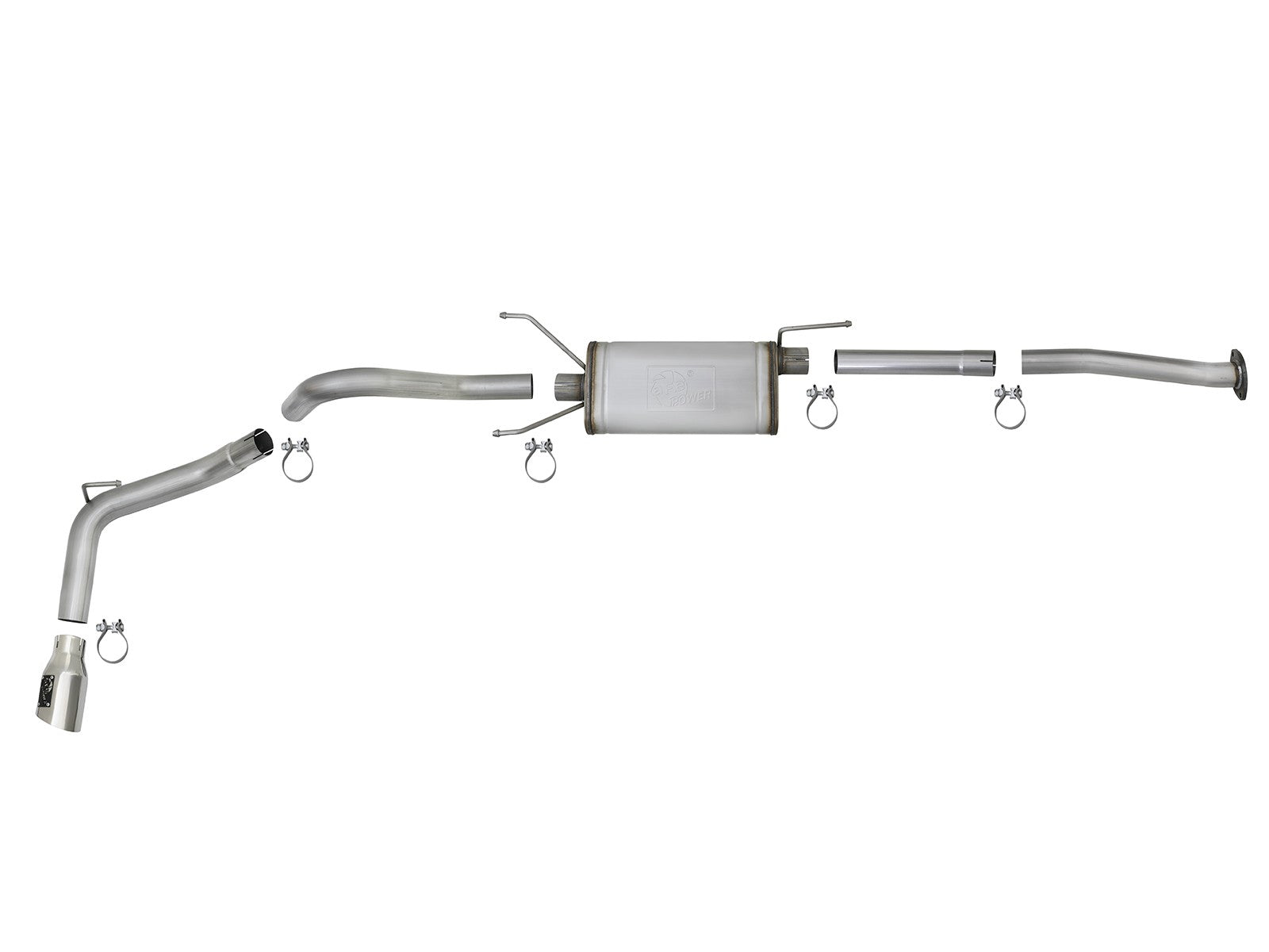 Mach Force-Xp 2-1/2 Inch 304 Stainless Steel Cat-Back Exhaust w/Tips Toyota Tacoma 16-23 L4-2.7L/V6-3.5L aFe Power