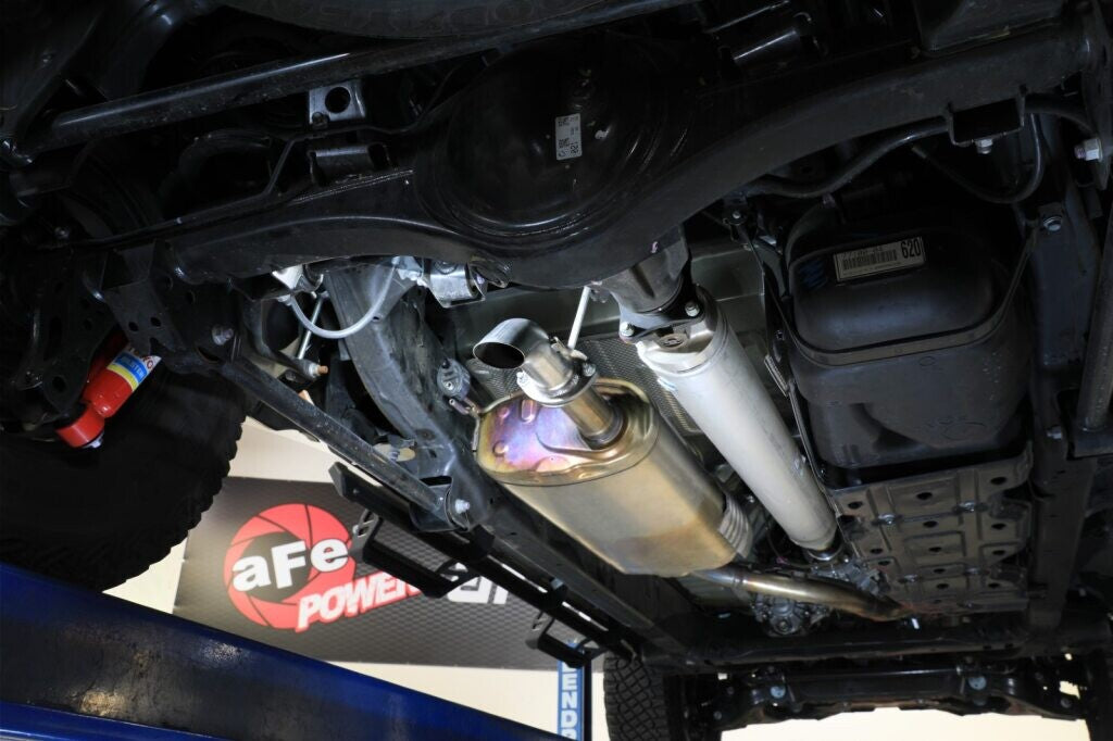 Rock Basher 2-1/2 Inch 409 Stainless Steel Axle-Back Hi-Tuck Exhaust System Toyota Tacoma 24-26 L4-2.4L (t) aFe Power