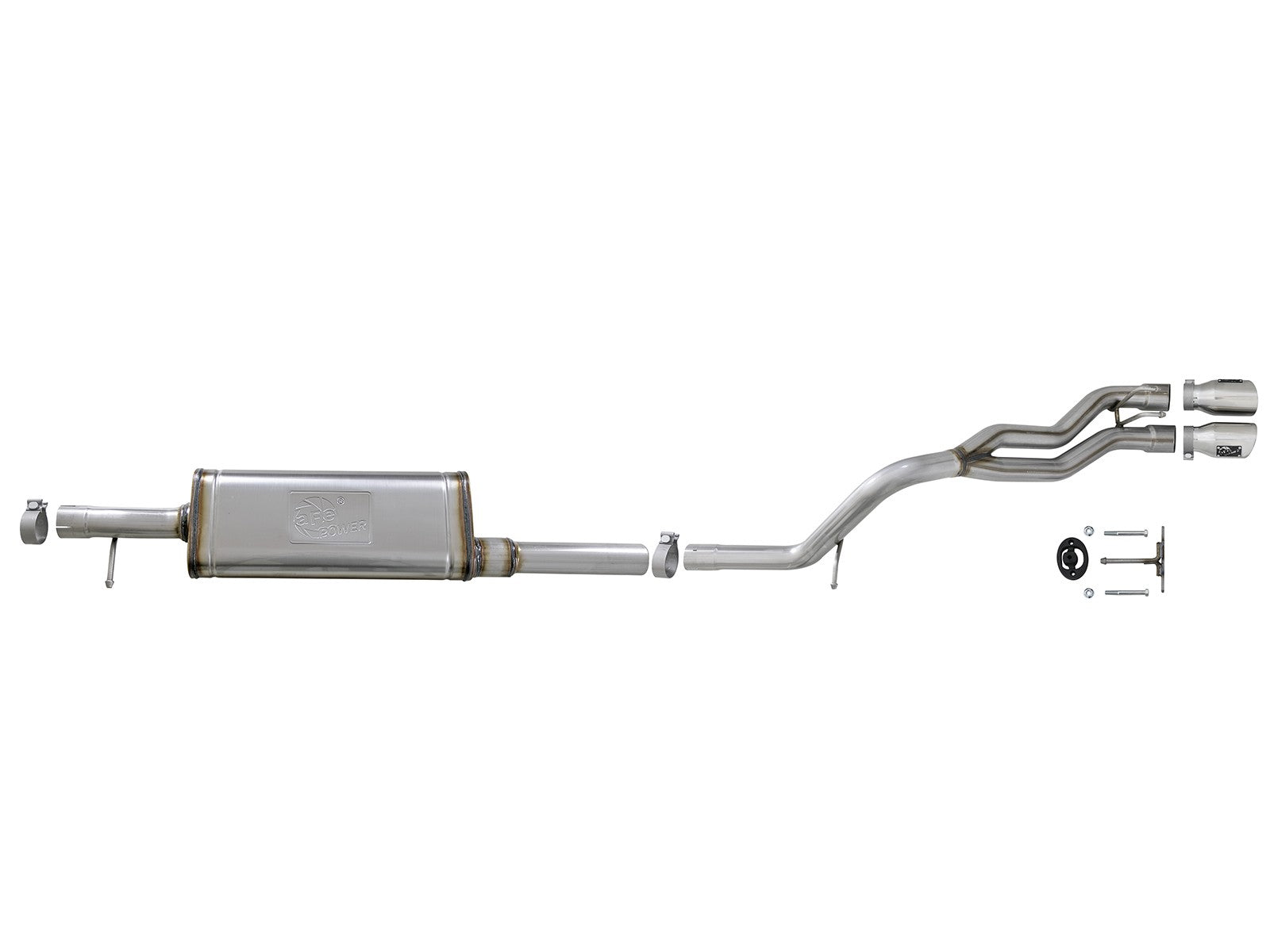 Rebel Series 2-1/2 Inch 409 Stainless Steel Cat-Back Exhaust System w/Polished Tip Jeep Wrangler (JK) 4 Door 07-18 V6-3.6L/3.8L aFe Power