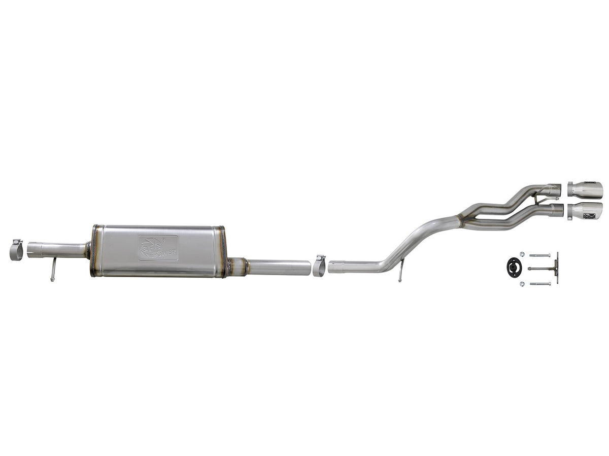 Rebel Series 2-1/2 Inch 409 Stainless Steel Cat-Back Exhaust System w/Polished Tip Jeep Wrangler (JK) 4 Door 07-18 V6-3.6L/3.8L aFe Power