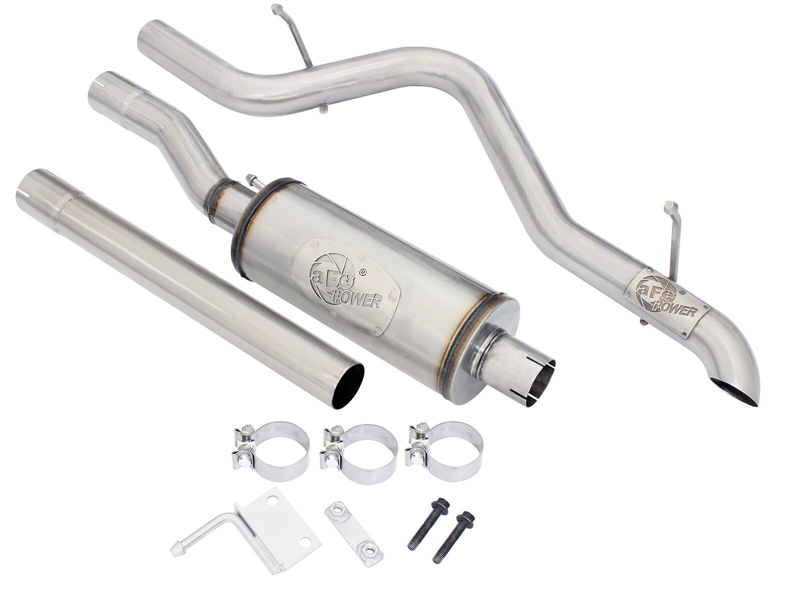 Mach Force-Xp 2-1/2 Inch 409 SS Cat-Back Hi-Tuck Exhaust w/14 Inch muffler Jeep Wrangler (JK) 07-18 V6-3.6L/3.8L aFe Power