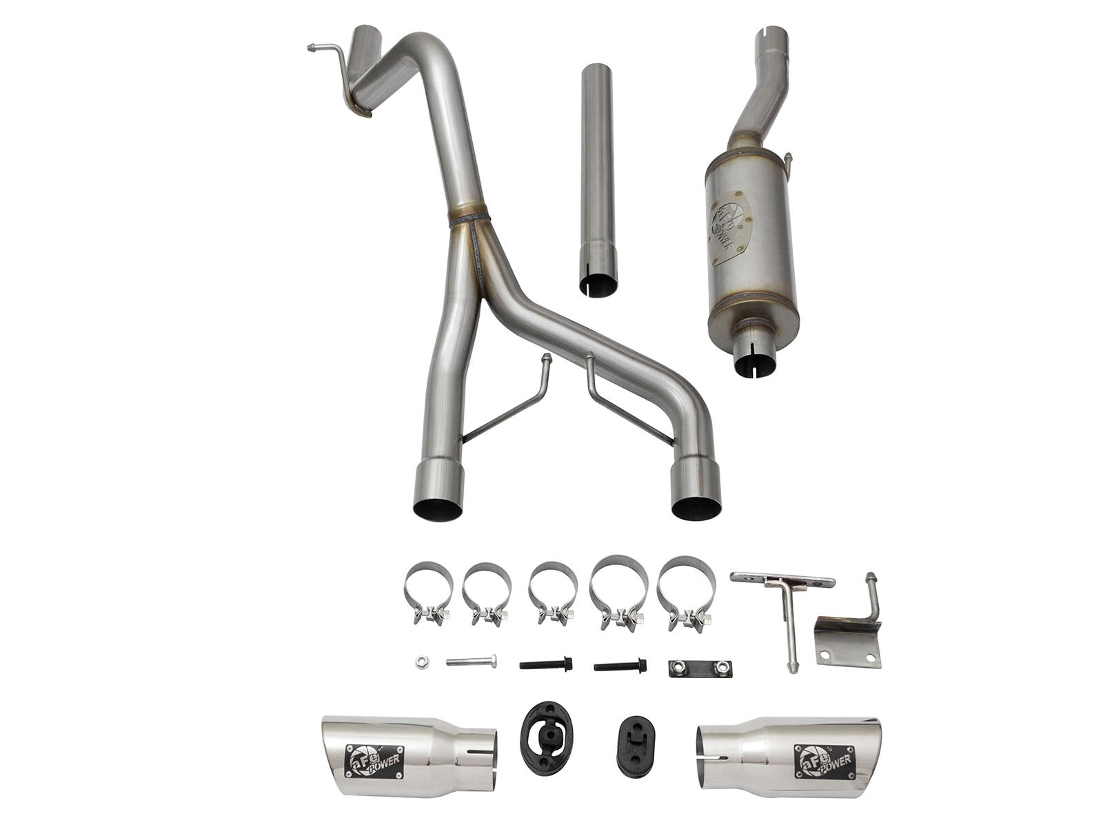 Rebel Series 2-1/2 Inch 409 Stainless Steel Cat-Back Exhaust System w/Polished Tip Jeep Wrangler (JK) 2/4 Door 07-18 V6-3.6L/3.8L aFe Power