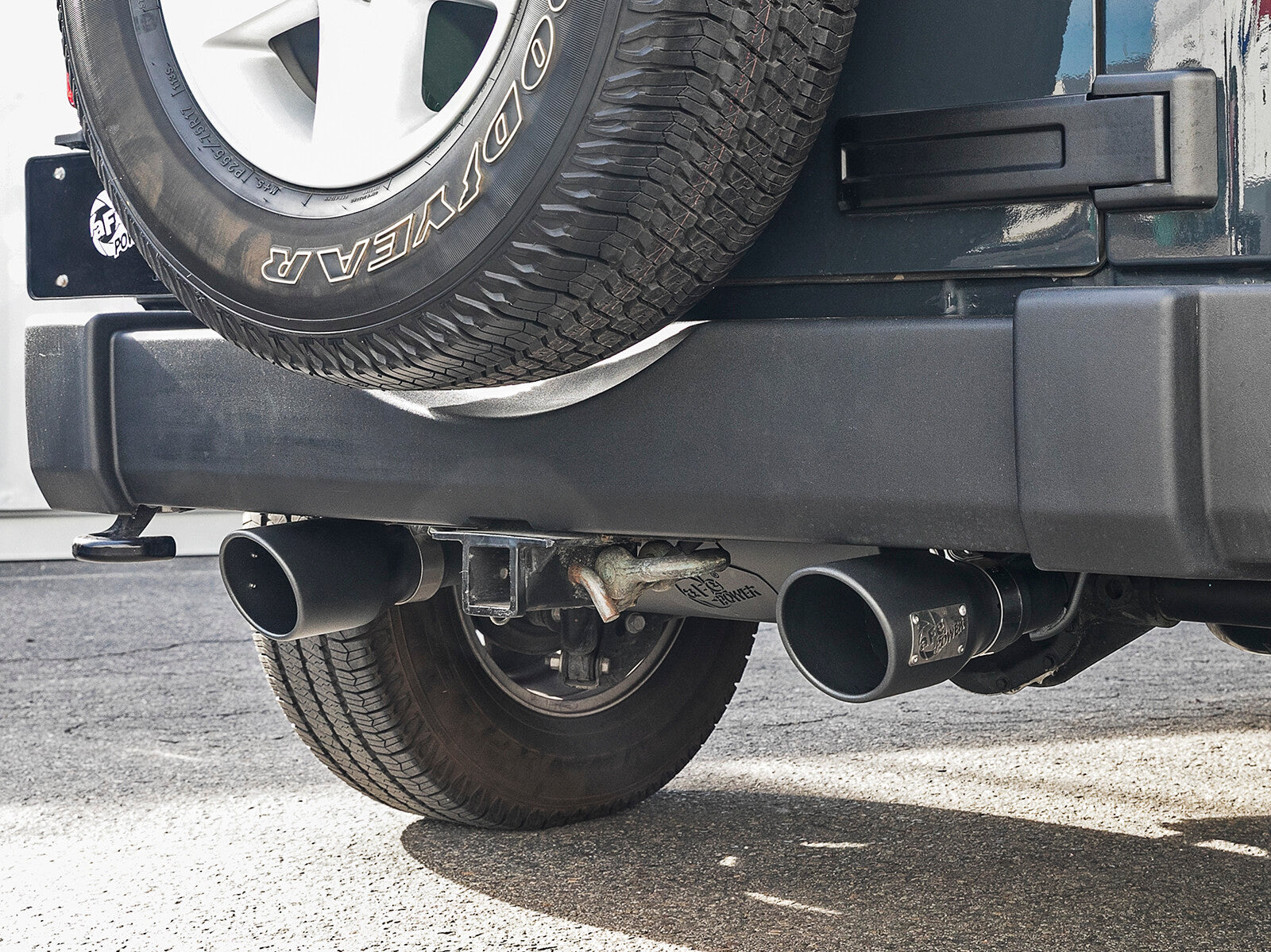 Rebel Series 2-1/2 Inch 409 Stainless Steel Cat-Back Exhaust System w/ Black Tips Jeep Wrangler (JK) 07-18 V6-3.6L/3.8L aFe Power