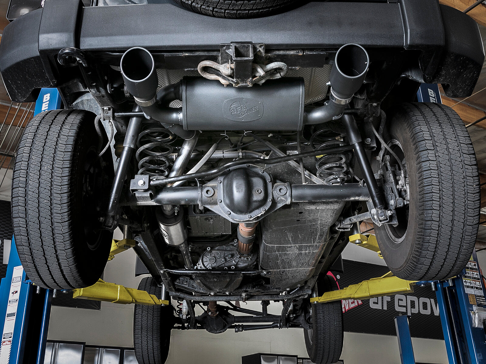 Rebel Series 2-1/2 Inch 409 Stainless Steel Cat-Back Exhaust System w/ Black Tips Jeep Wrangler (JK) 07-18 V6-3.6L/3.8L aFe Power