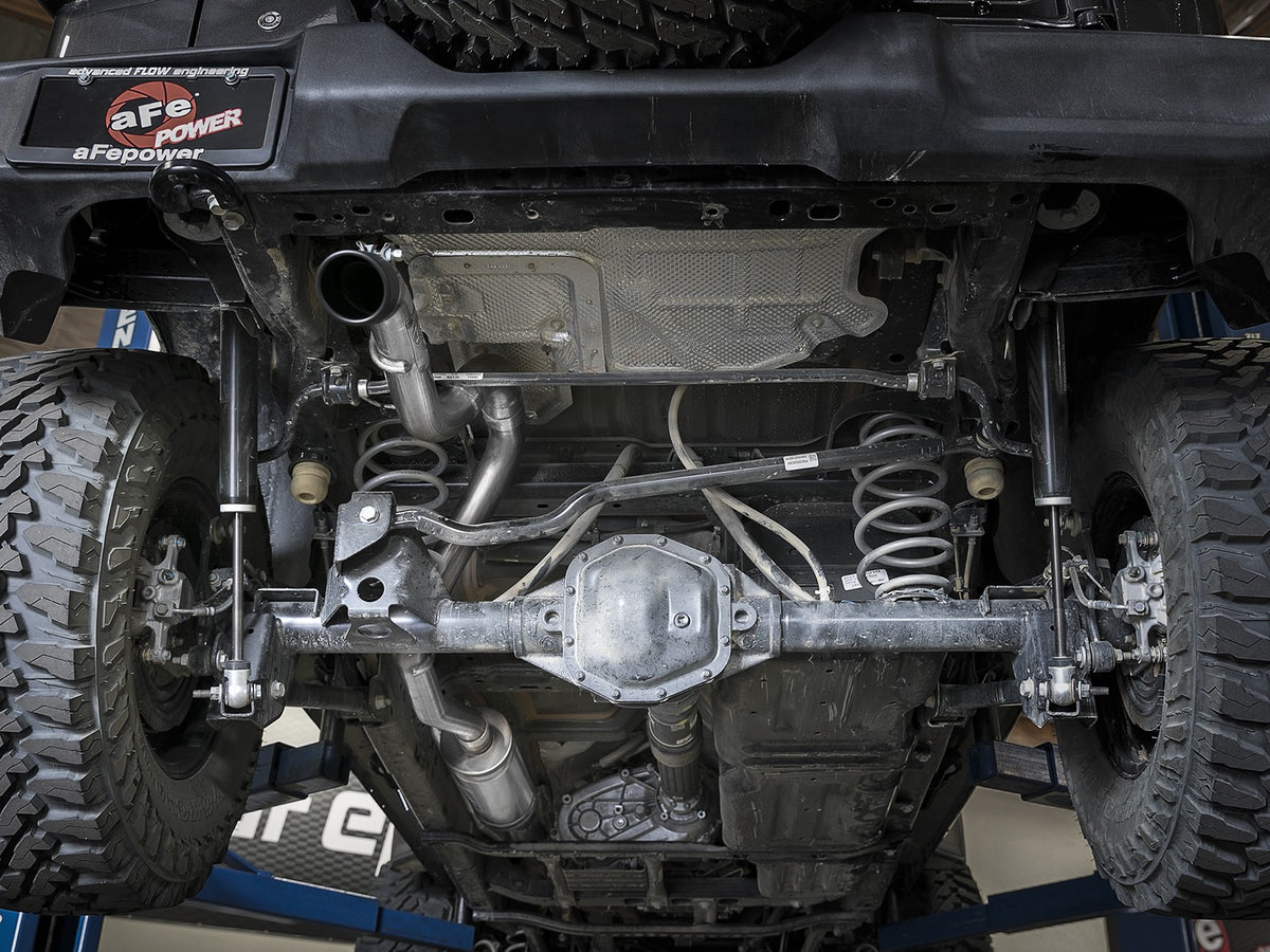 Mach Force-Xp 2-1/2 Inch 409 Stainless Steel Cat-Back Hi-Tuck Exhaust System Black Tip Jeep Wrangler (Jl) 18-26 V6-3.6L aFe Power